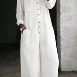 Delphine - Long Sleeve Jumpsuit with Exposed Shoulders