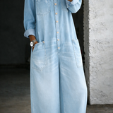 Delphine - Long Sleeve Jumpsuit with Exposed Shoulders