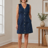Louise - Casual Denim Overall Dress