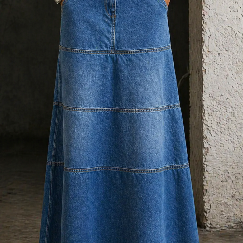Joy - Mid-Length Denim Skirt
