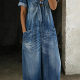 Ophélie - Short Sleeve Jumpsuit with V-Neck
