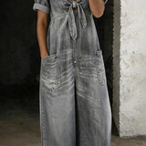 Ophélie - Short Sleeve Jumpsuit with V-Neck