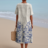 Kayla - Dress with Porcelain Print