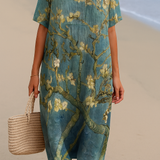 Joy - Floral Dress in Aqua Green