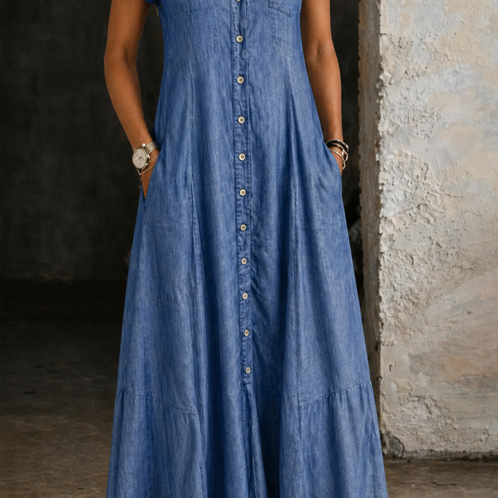 Naomi - Long Denim Dress
