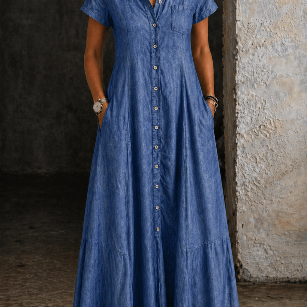 Naomi - Long Denim Dress