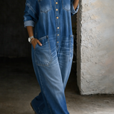Gabrielle - Off Shoulder Denim Jumpsuit