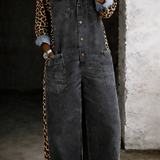 Alicia - One Piece Denim Shirt Jumpsuit