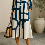 Delilah - Shirt Dress with Geometric Print