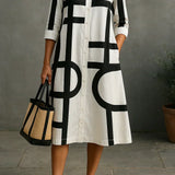 Delilah - Shirt Dress with Geometric Print