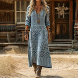 Joanna - Casual Long Sleeve Dress Inspired by Vintage