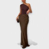Maëva - Asymmetrical Satin Dress