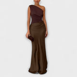 Maëva - Asymmetrical Satin Dress