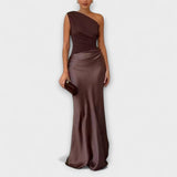 Maëva - Asymmetrical Satin Dress