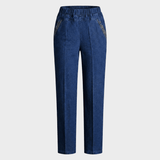 Rūta - Stylish women's jeans with side pockets and elastic waist