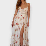 Autumn - Floral Pattern Midi Dress
