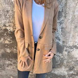 Solange - Long Suede-Look Coat