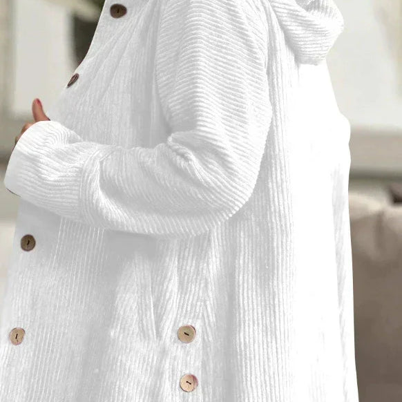 Solène - Corduroy Hooded Cardigan