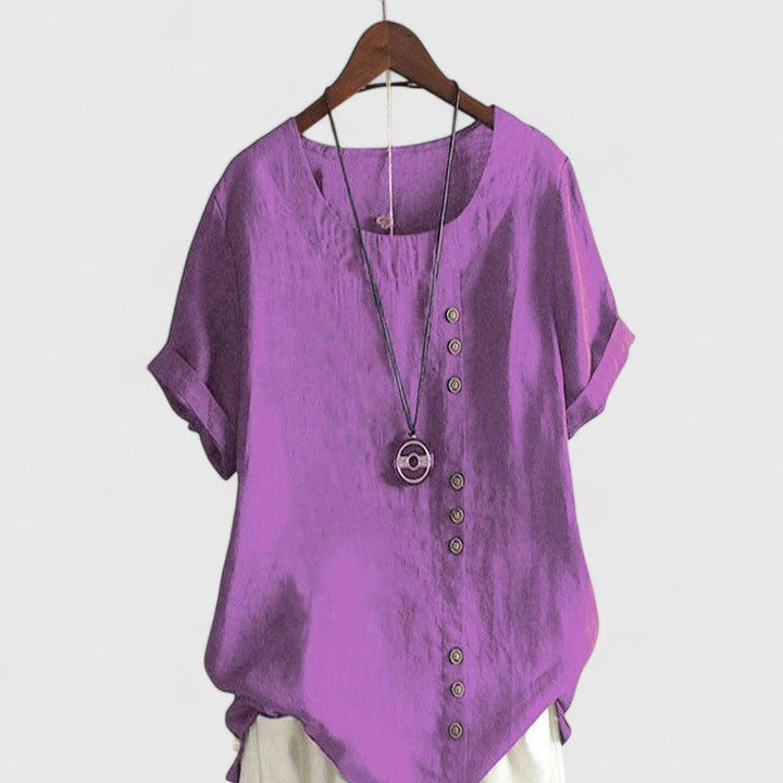 Sarah - Comfortable Short Sleeve Blouse