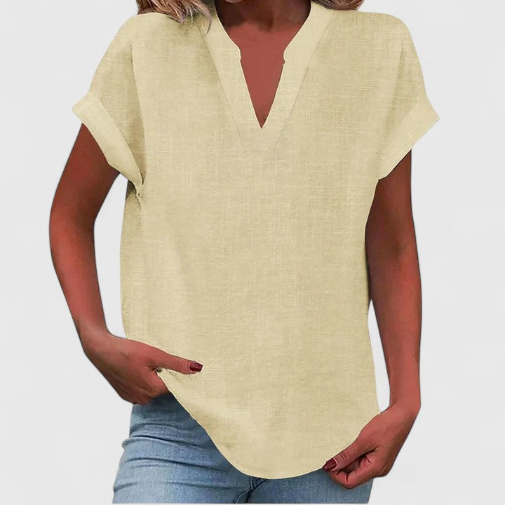 Cara - Comfortable V-Neck Blouse