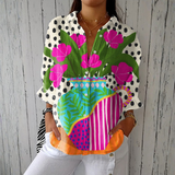 Lena - Floral Vase Print Shirt
