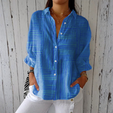 Laura - Modern Blue Striped Shirt
