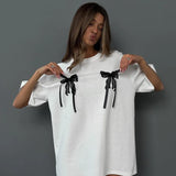 STÉPHANIE - Women Cute & Comfy Bow Tee
