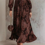 Marilou - Elegant Print Long Sleeve Maxi Dress