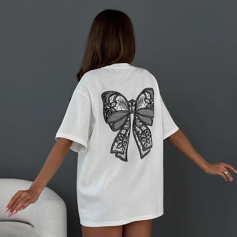 STÉPHANIE - Women Cute & Comfy Bow Tee