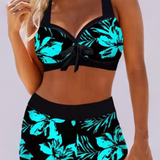 Corinne - High-Waisted Swimsuit with Floral Print