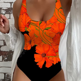 Jasmine - Elegant One-Piece Swimsuit with Floral Print