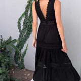 Brigitte - Handcrafted Lace Dress with V-Neckline