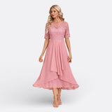Monique - Lace Dress with Short Sleeves