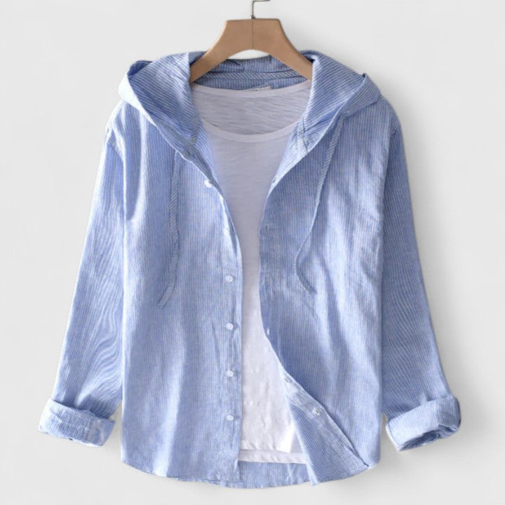 Claire - Elegant Hooded Blouse