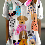 Fiona - Dog Print Blouse