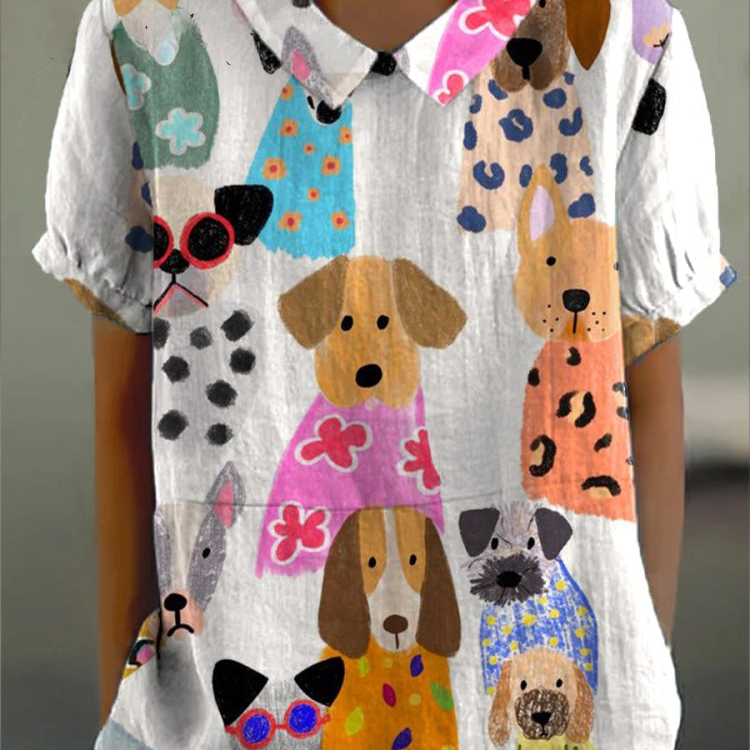 Fiona - Dog Print Blouse