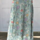 Blooming Spring Floral And Bumble Bee Pattern Printed Women's Linen Pocket Skirt