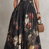 Hazel - Floral Keyhole Pleated Midi Dress