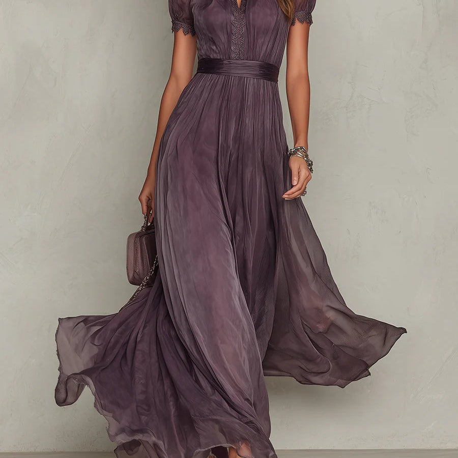 Juliette - Vintage Elegant Chiffon Maxi Dress