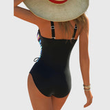 Riley - Fashionable High Elasticity Swimsuit with Crossed Front Detail