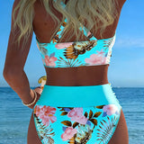 Marianne - Bikini with Contrasting Floral Print and Slit