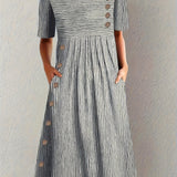 Faith - Elegant Striped Summer Midi Dress