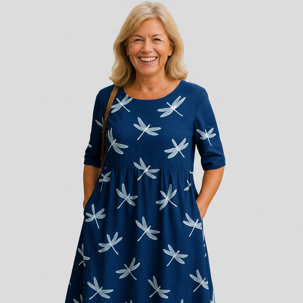 Danielle - Navy Midi Dress