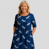 Danielle - Navy Midi Dress