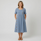 Avery - Striped Midi Dress