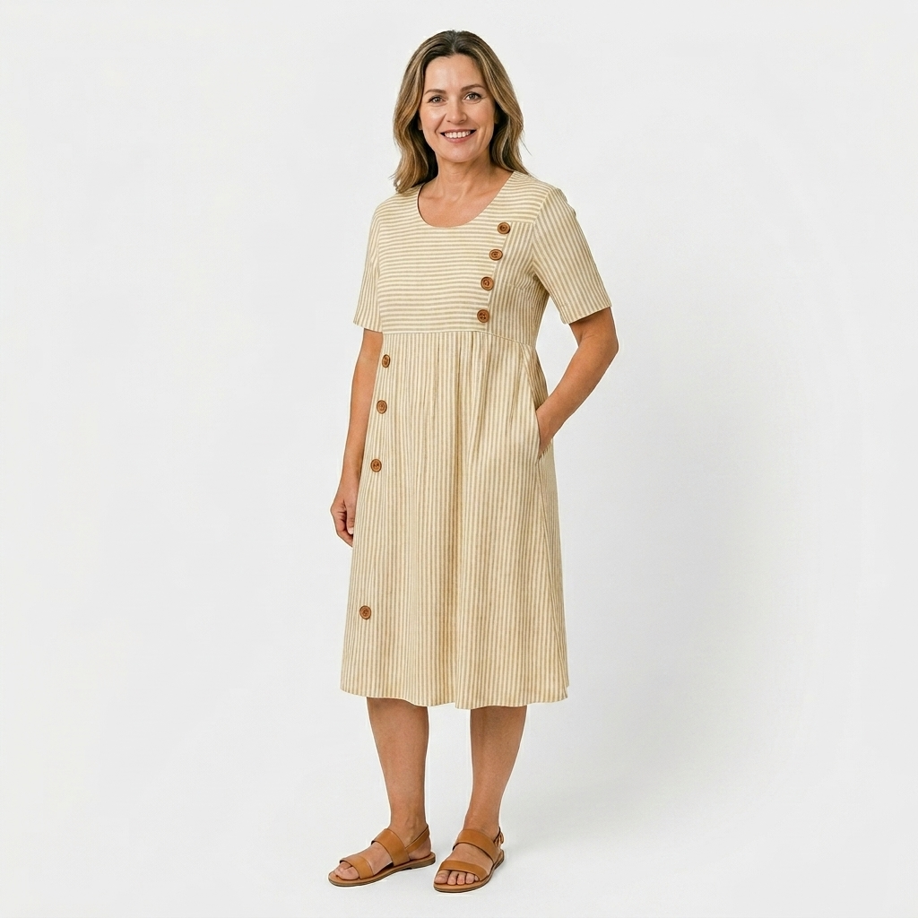 Avery - Striped Midi Dress