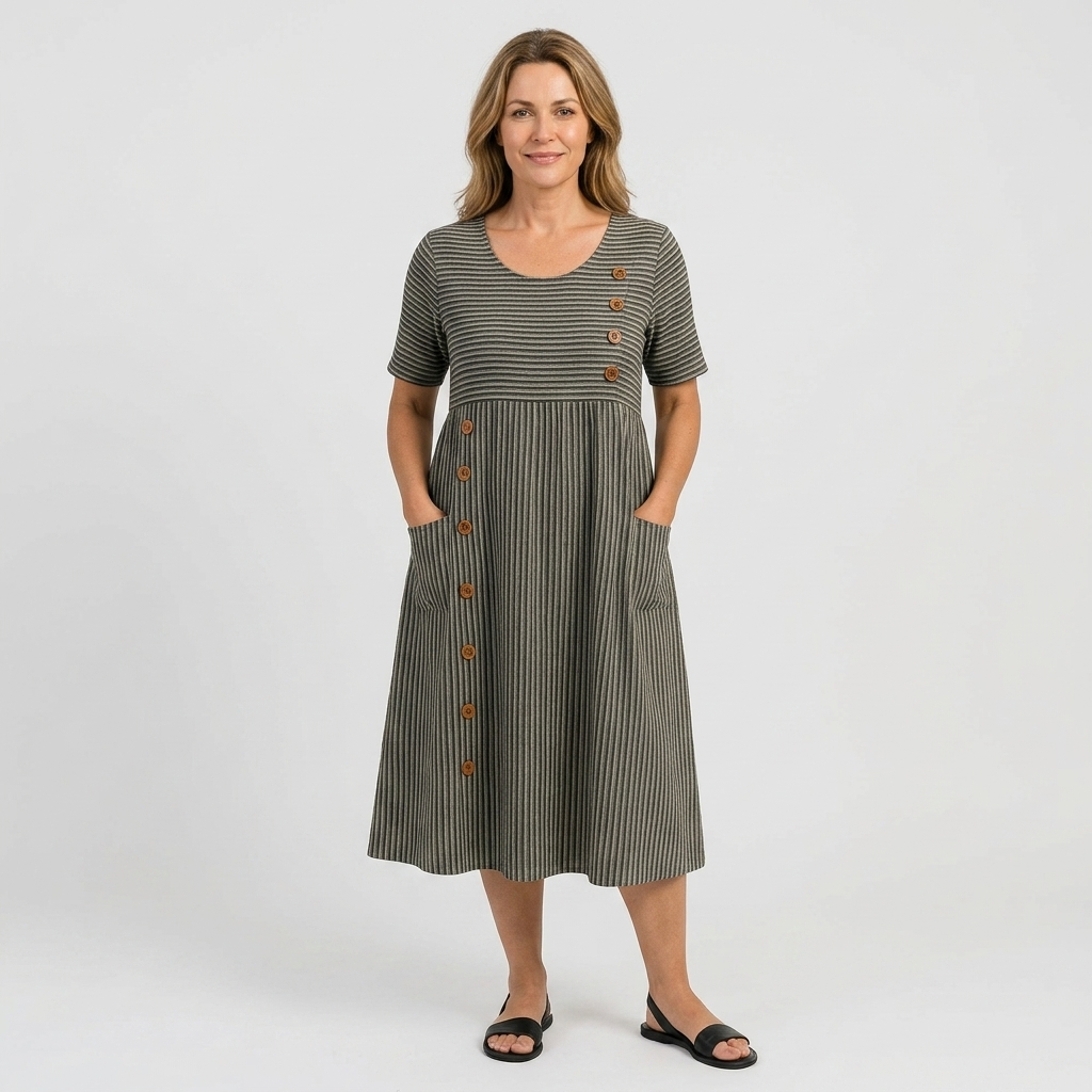 Avery - Striped Midi Dress