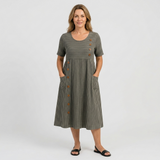 Avery - Striped Midi Dress