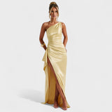 Nicole - Asymmetrical Satin Dress