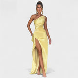 Nicole - Asymmetrical Satin Dress